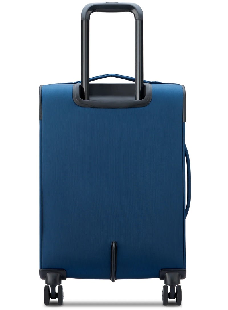 UNITED COLORS OF BENETTON Color Block 55 Cm 4 Double Wheeled Softside Expandable Cabin Luggage Trolley Case - Navy - Image 4